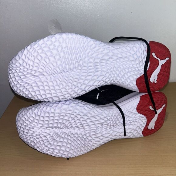 Puma Playmaker Pro Basketball Men's Shoes Black Red White Size 10 - Picture 6 of 7